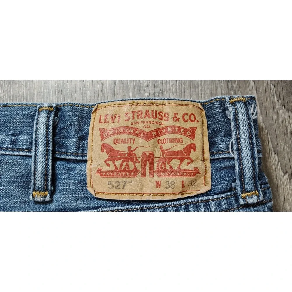 Levis 527‎ Jeans Mens 38x32 Bootcut Blue Denim Cowboy Western Cotton Red Tab